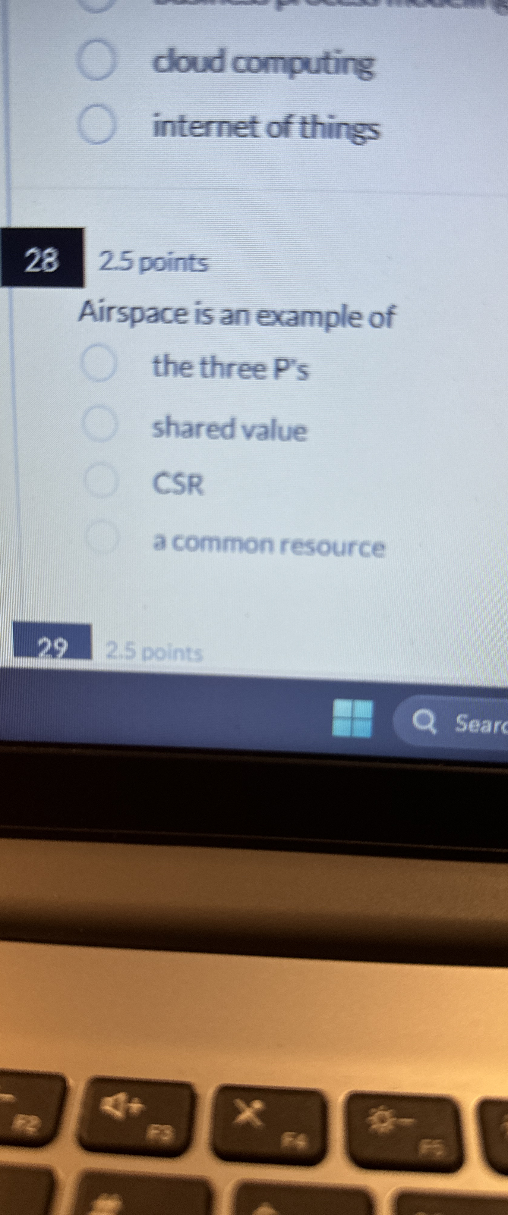  doud computing internet of things 2.5 points Airspace is an example
