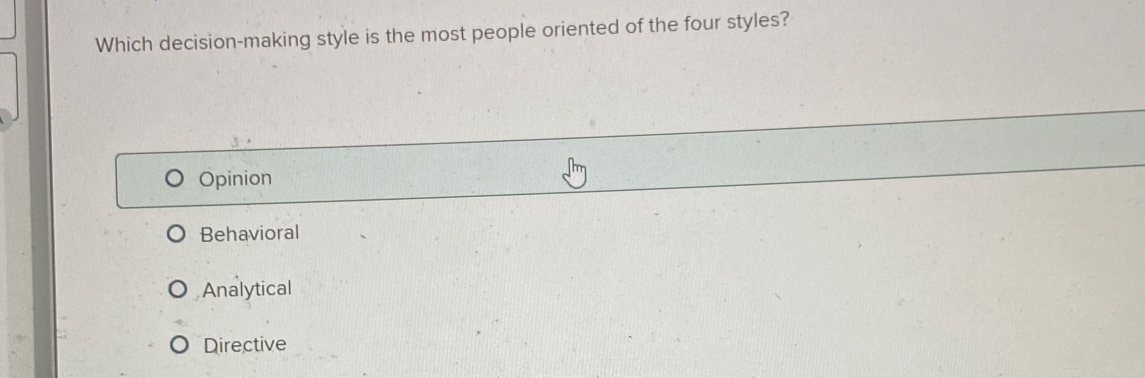  Which decision-making style is the most people oriented of the four