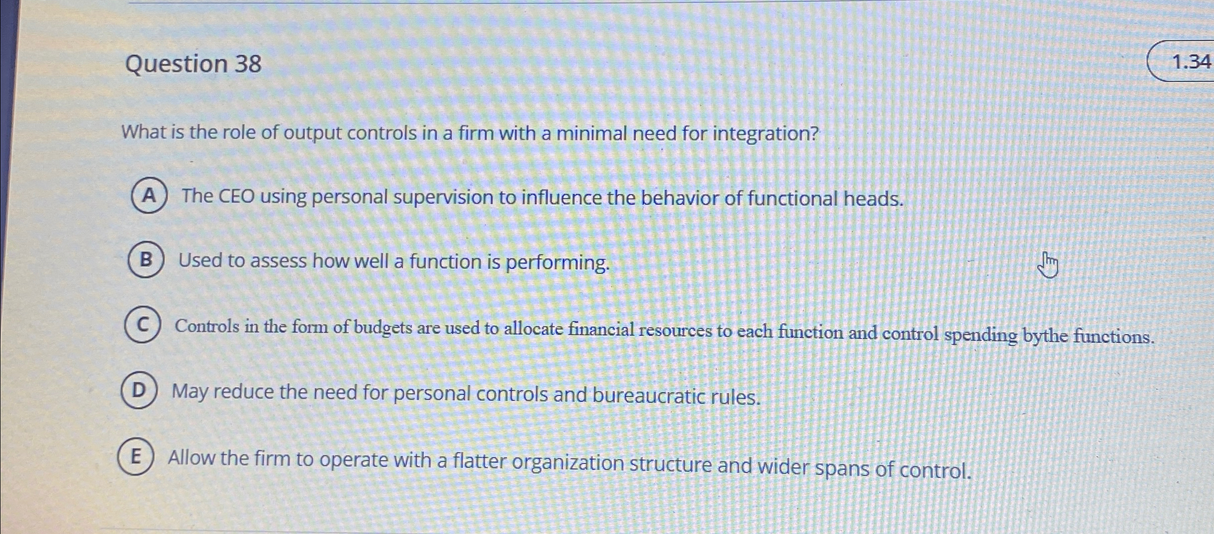  Question 38 1.34 What is the role of output controls in