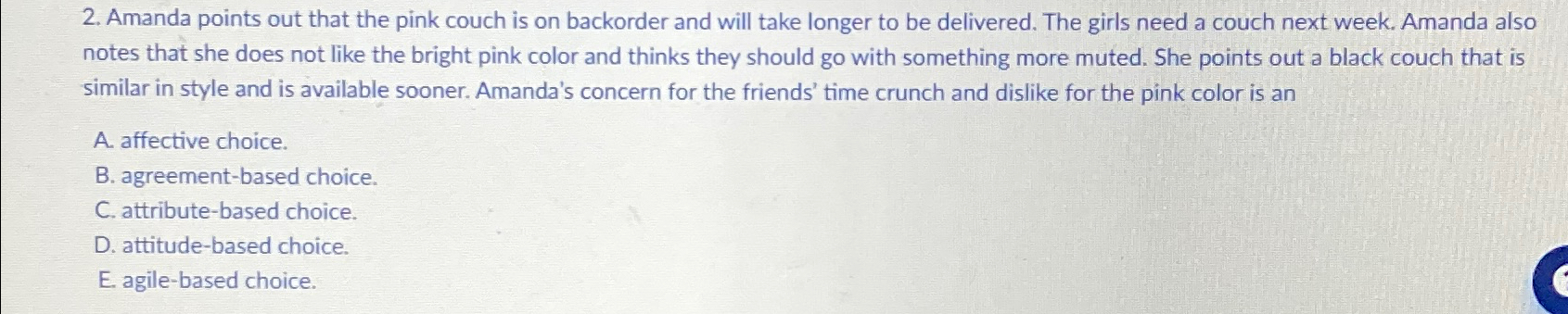  Amanda points out that the pink couch is on backorder and