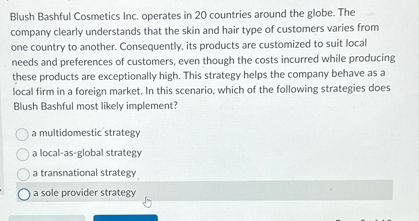  Blush Bashful Cosmetics Inc. operates in 20 countries around the globe.