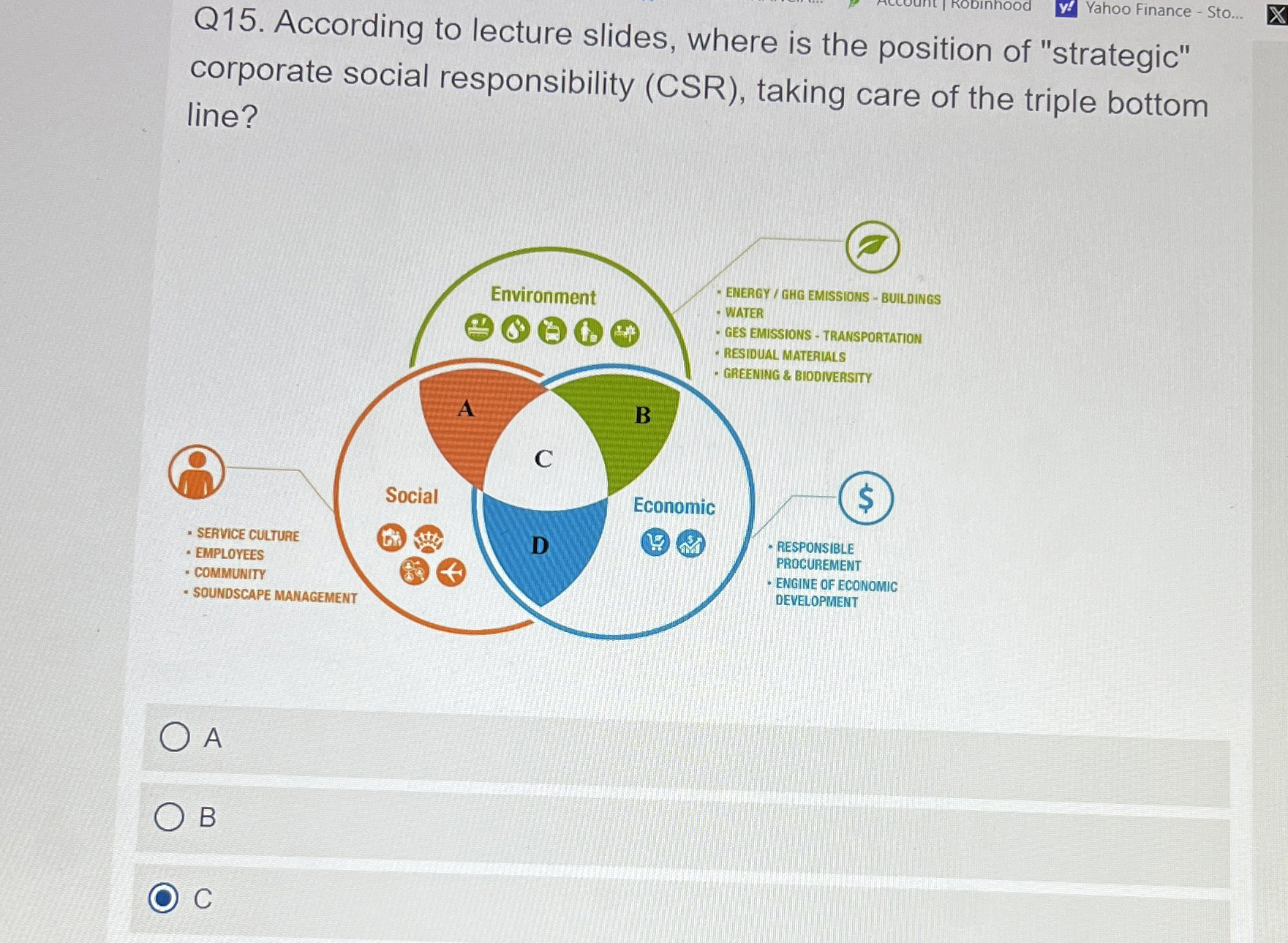  Q15. According to lecture slides, where is the position of "strategic"