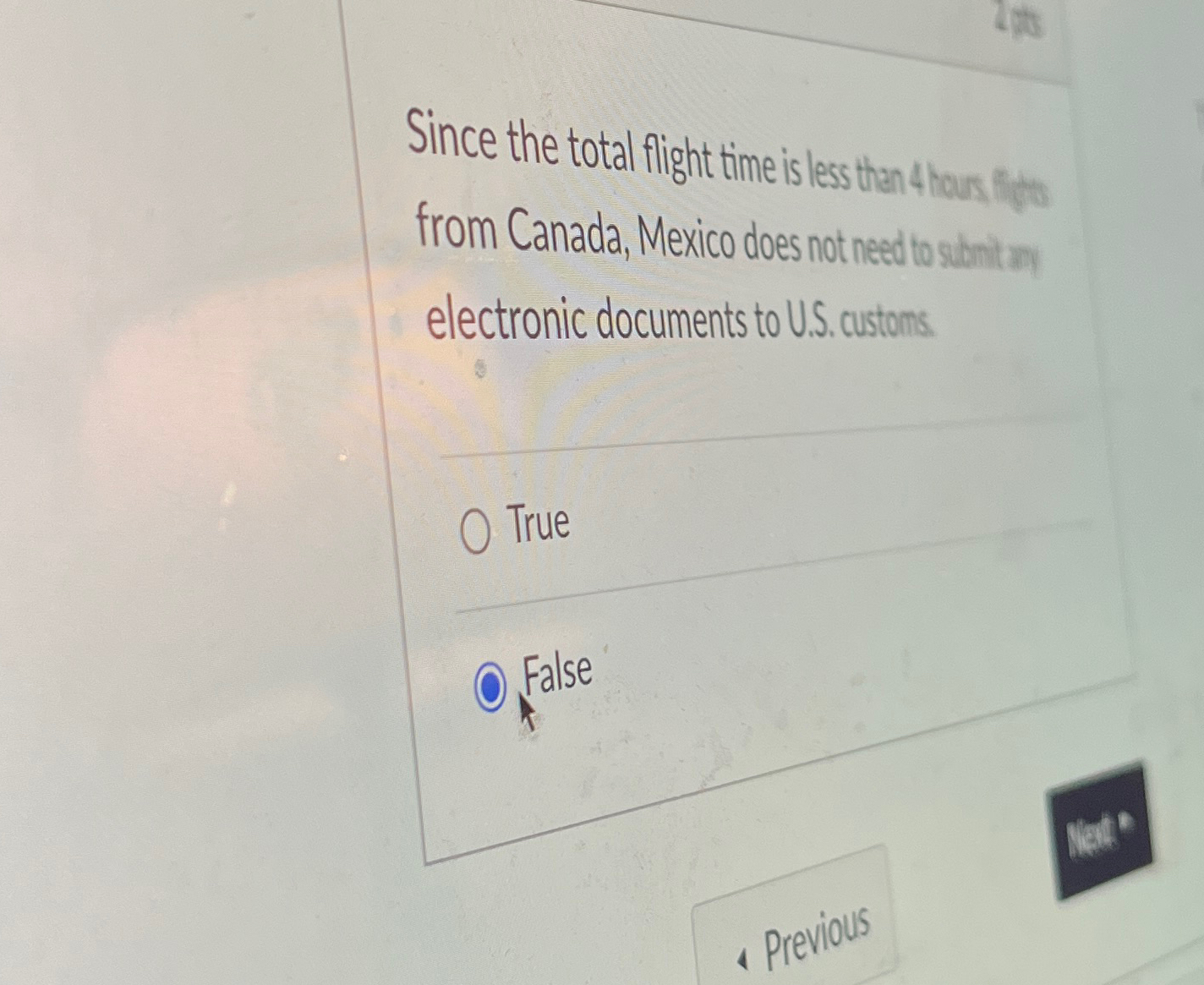  Since the total flight time is less then 4 lous frob