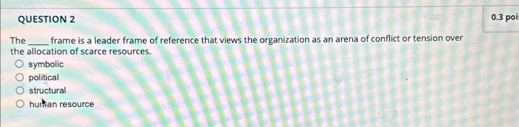  QUESTION 2 0.3 poi The q, frame is a leader frame