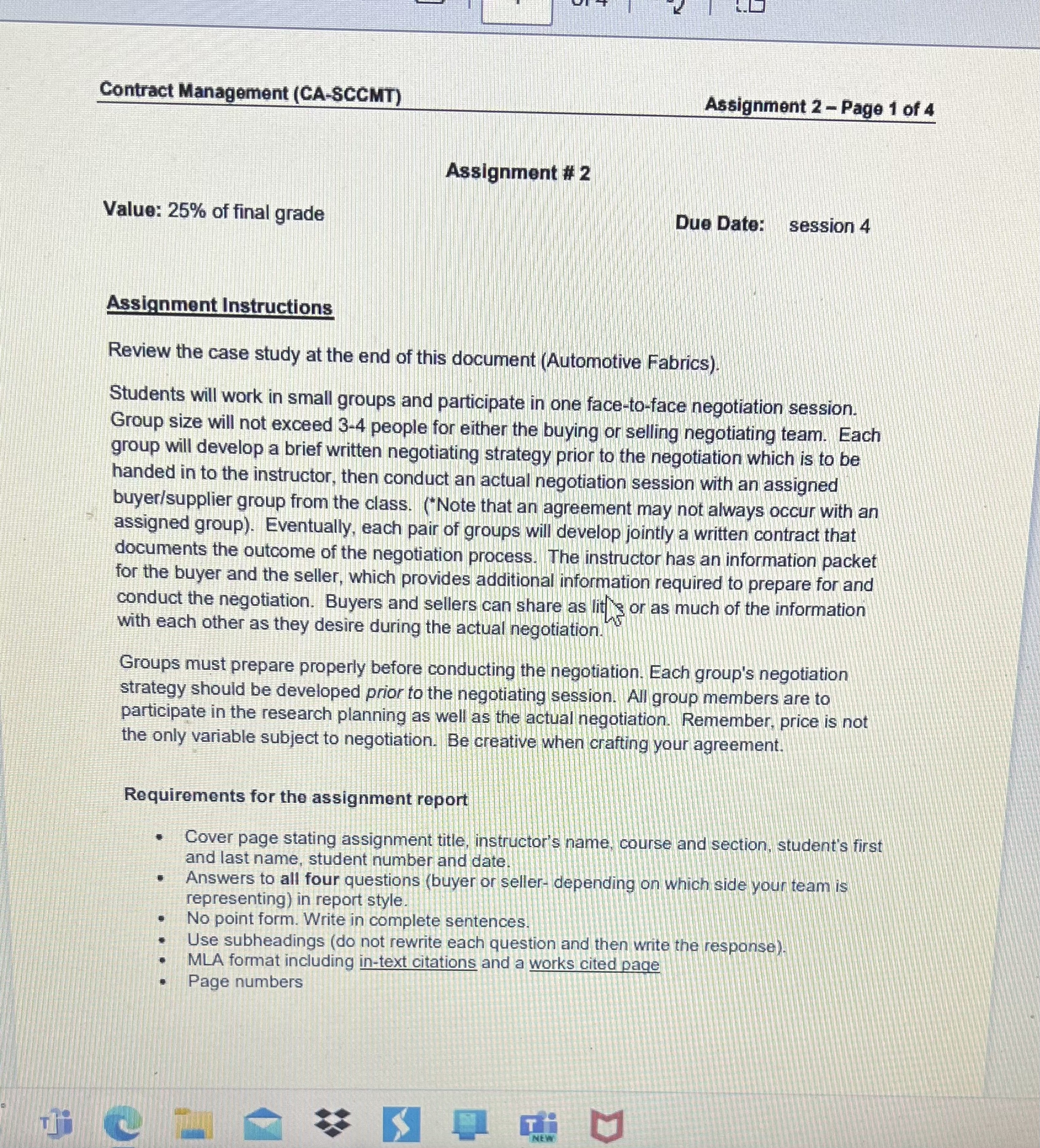  Contract Management (CA-8CCMT) Assignment 2- Page 1 of 4 Assignment #