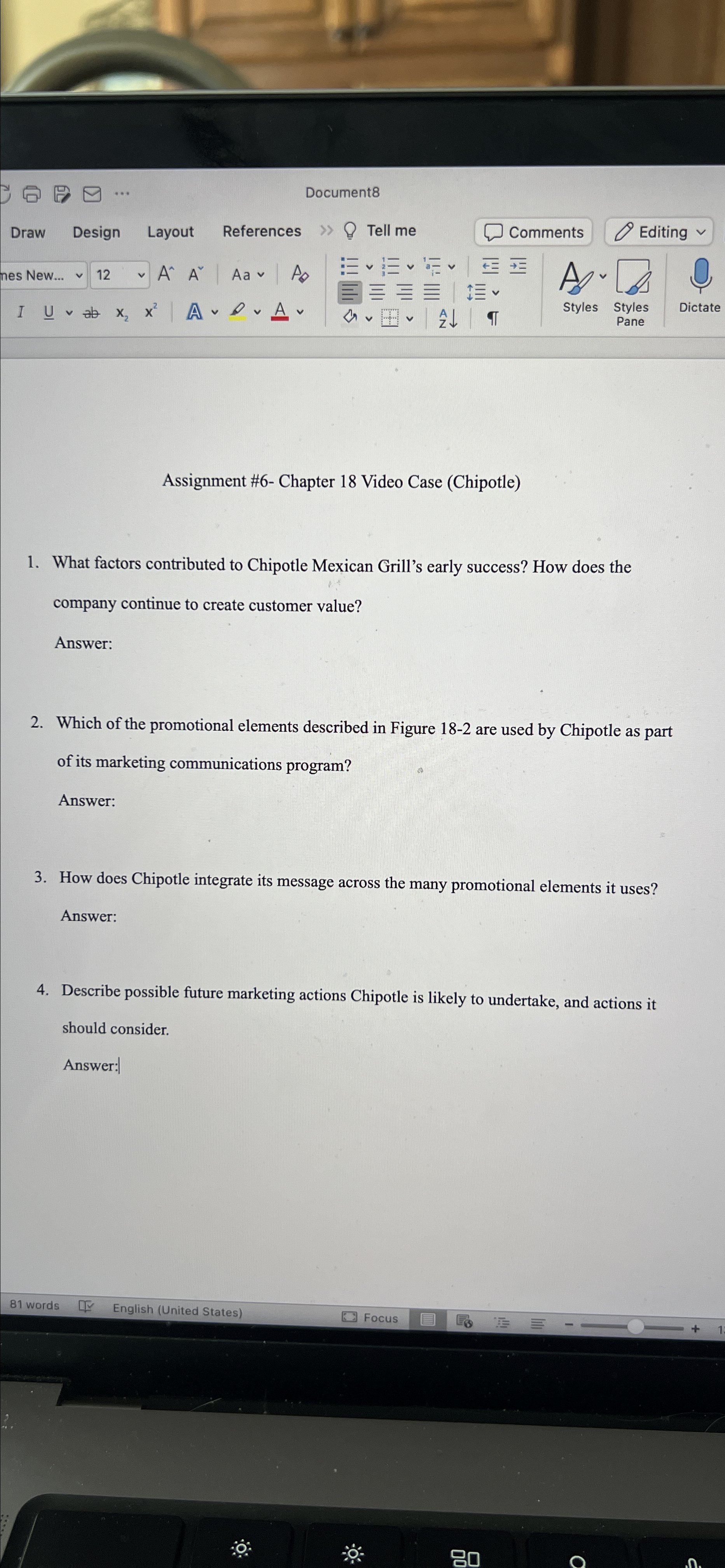  Assignment #6- Chapter 18 Video Case (Chipotle) What factors contributed to