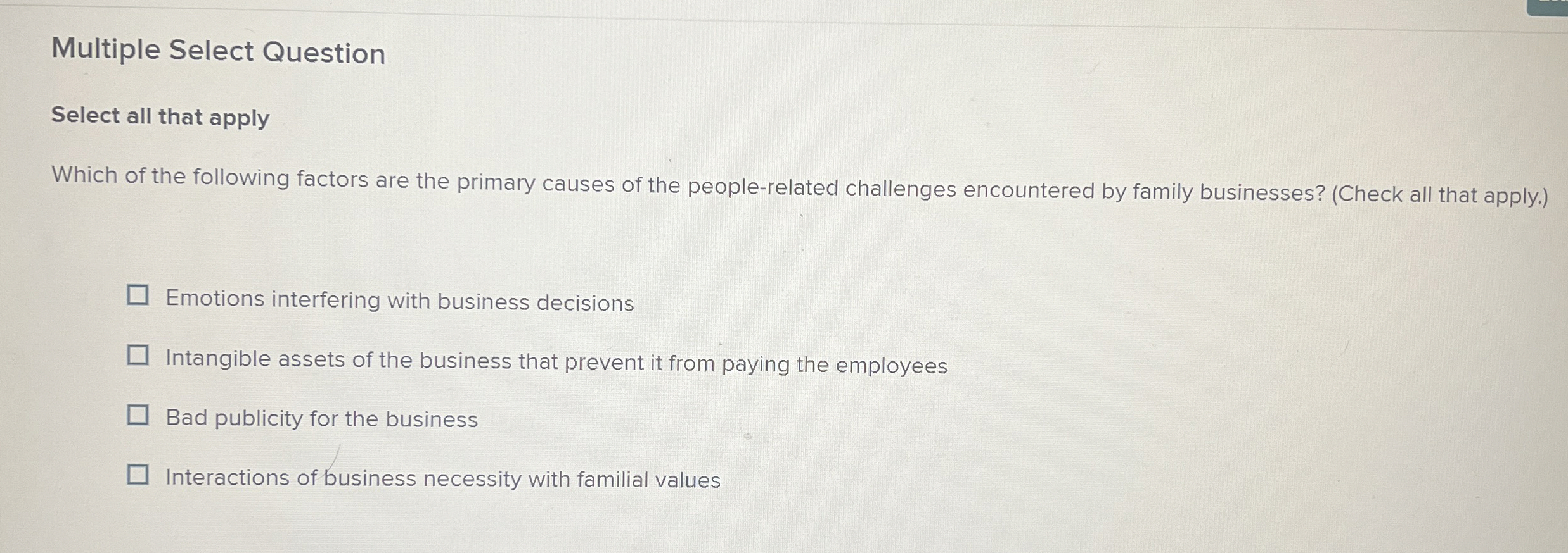  Multiple Select Question Select all that apply Which of the following