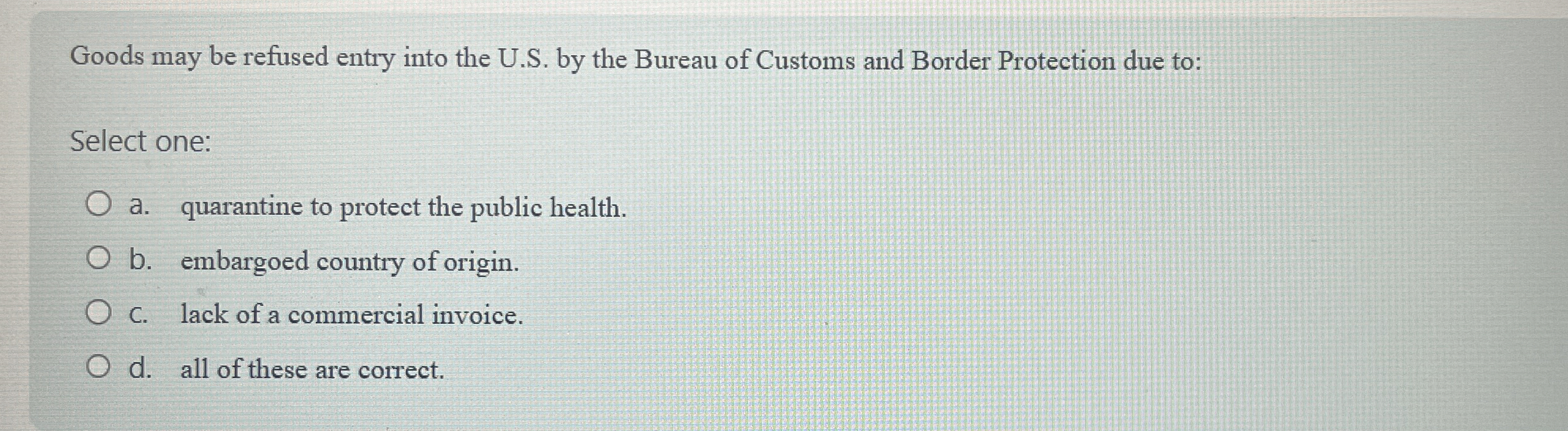  Goods may be refused entry into the U.S. by the Bureau