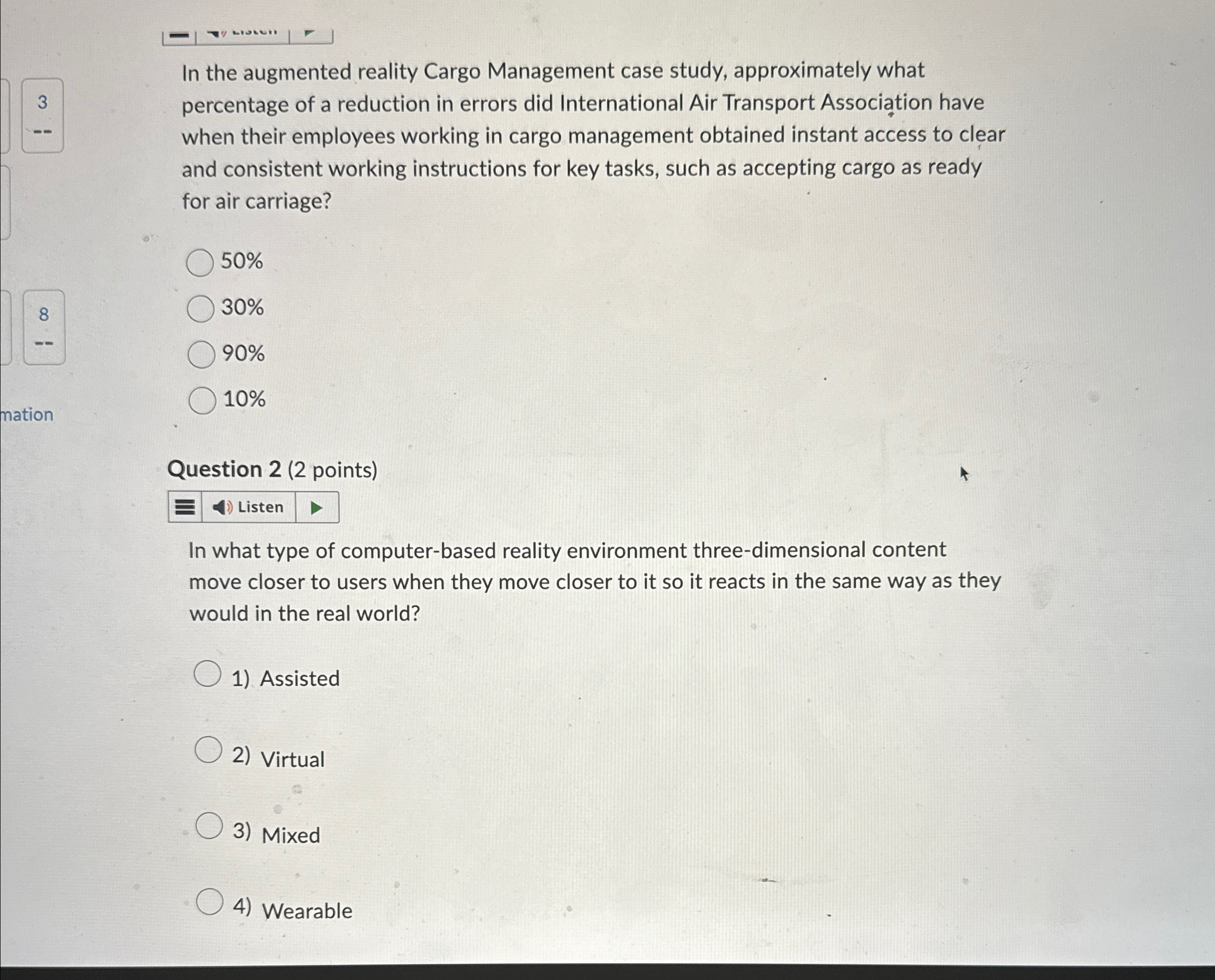  In the augmented reality Cargo Management case study, approximately what percentage