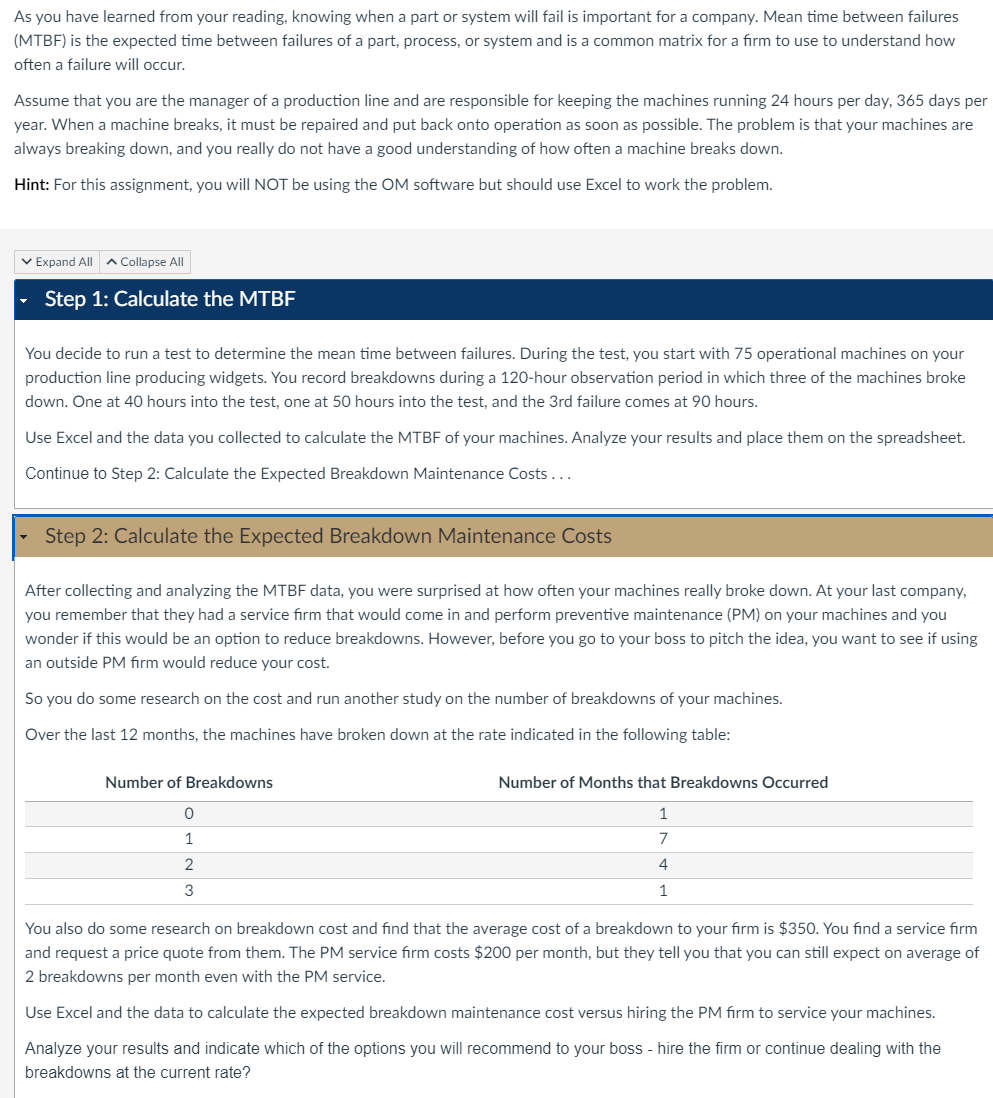  As you have learned from your reading, knowing when a part