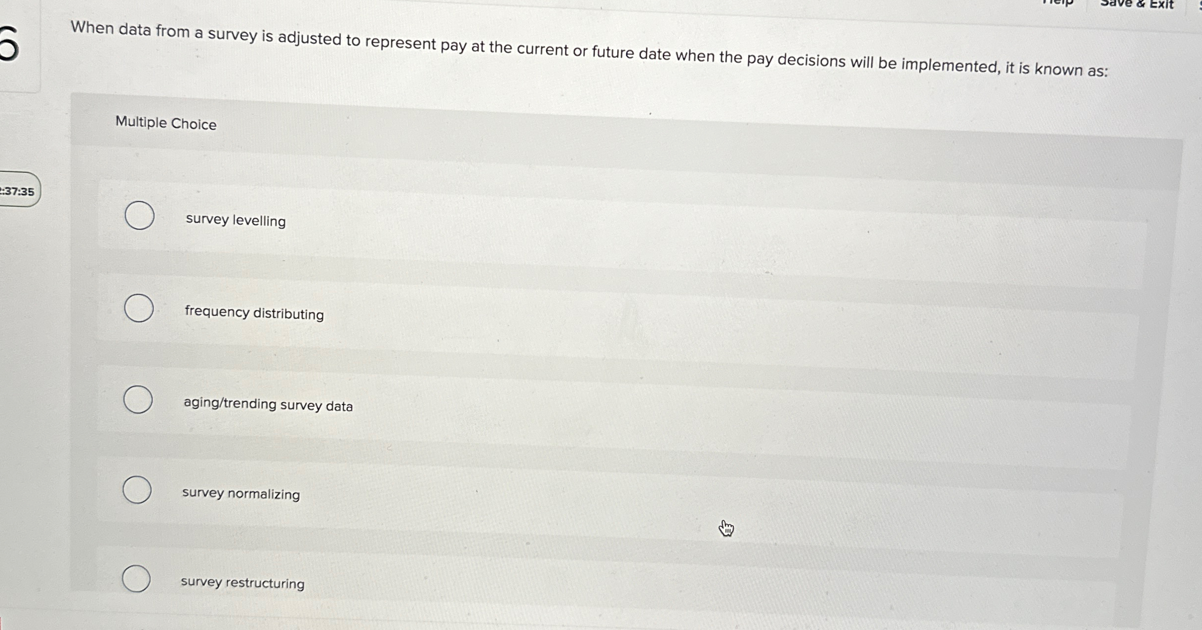  When data from a survey is adjusted to represent pay at