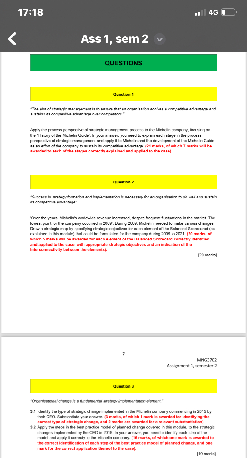  17:18 Ass 1, sem 2 QUESTIONS Question 1 "The aim of