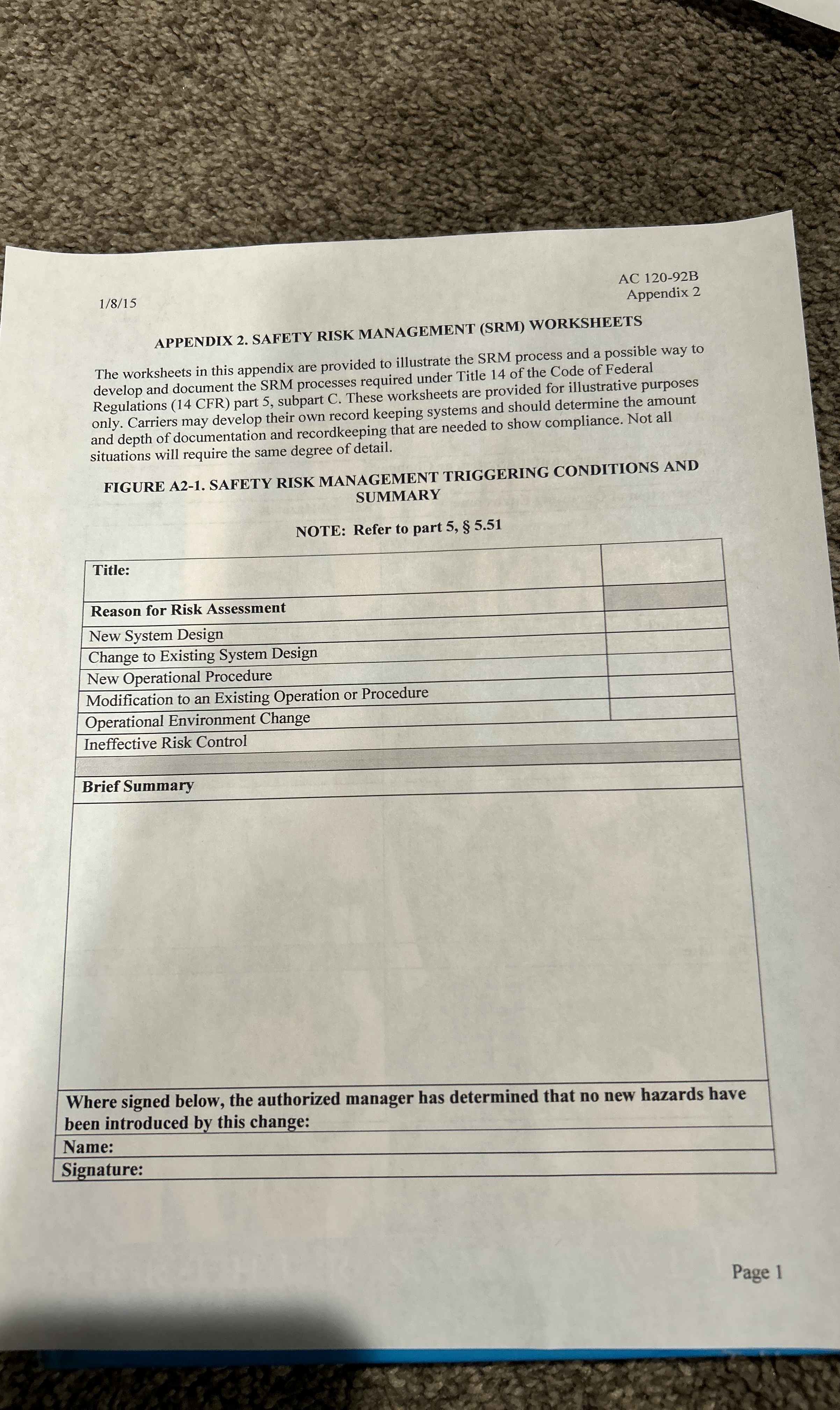  18?15 AC 120-92 B Appendix 2 APPENDIX 2. SAFETY RISK MANAGEMENT
