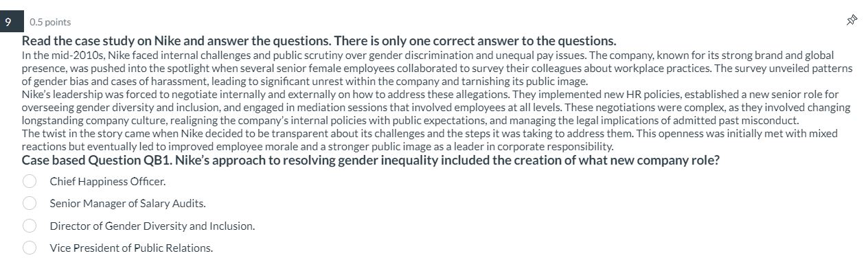  9. Read the case study on Nike and answer the questions.