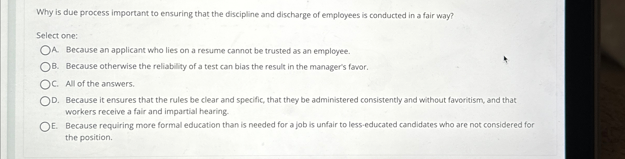  Why is due process important to ensuring that the discipline and