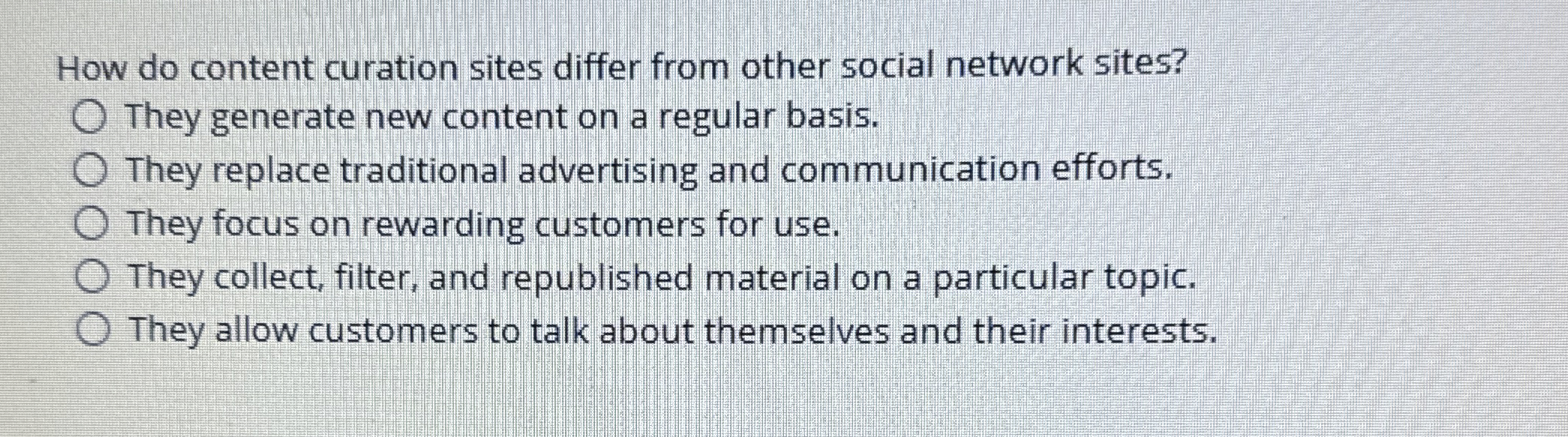  How do content curation sites differ from other social network sites?