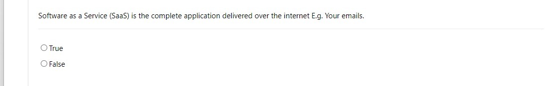  Software as a Service (SaaS) is the complete application delivered over