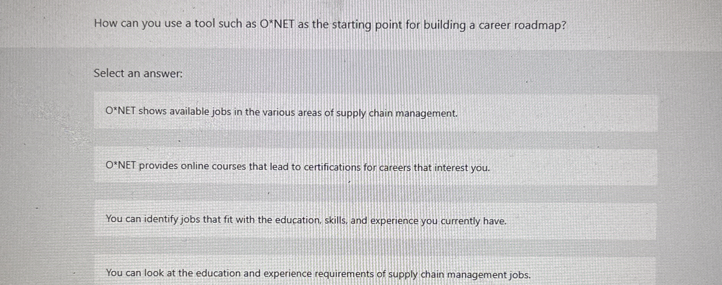  How can you use a tool such as O**NET as the