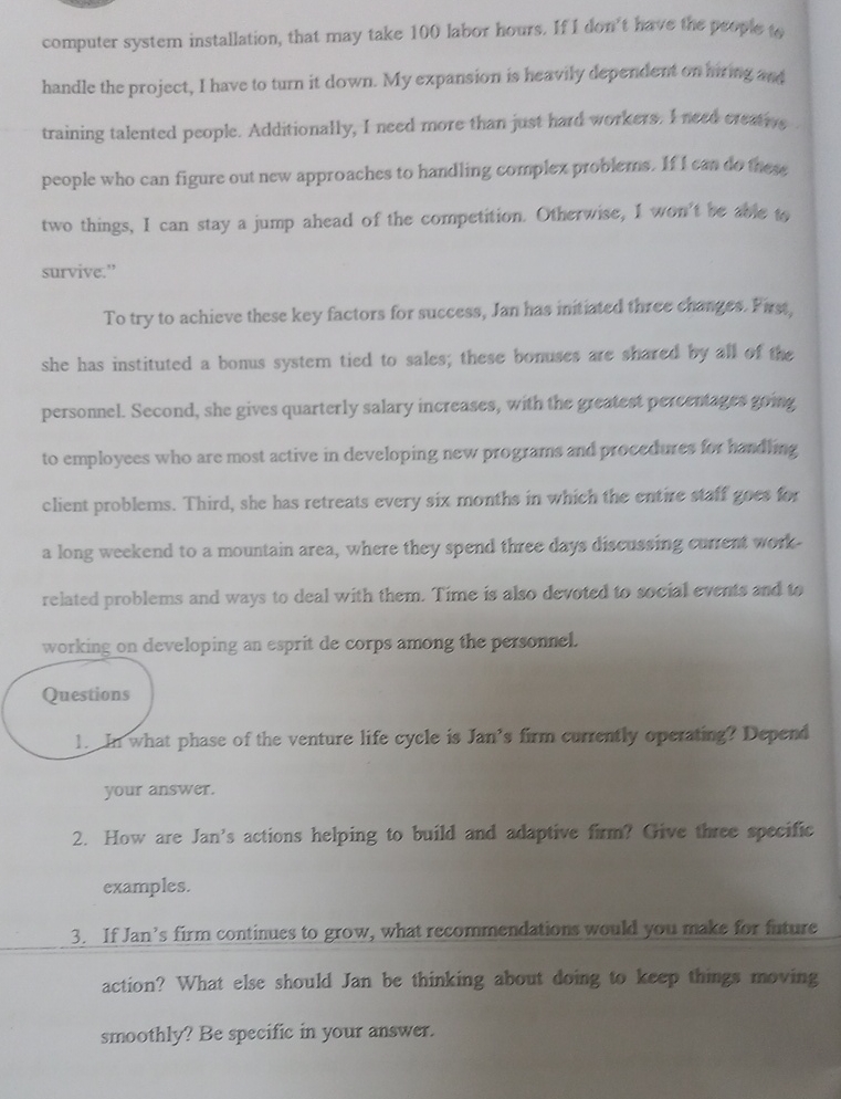  CASE STUDY 4. Keeping Things Going The Clayton Company has grown