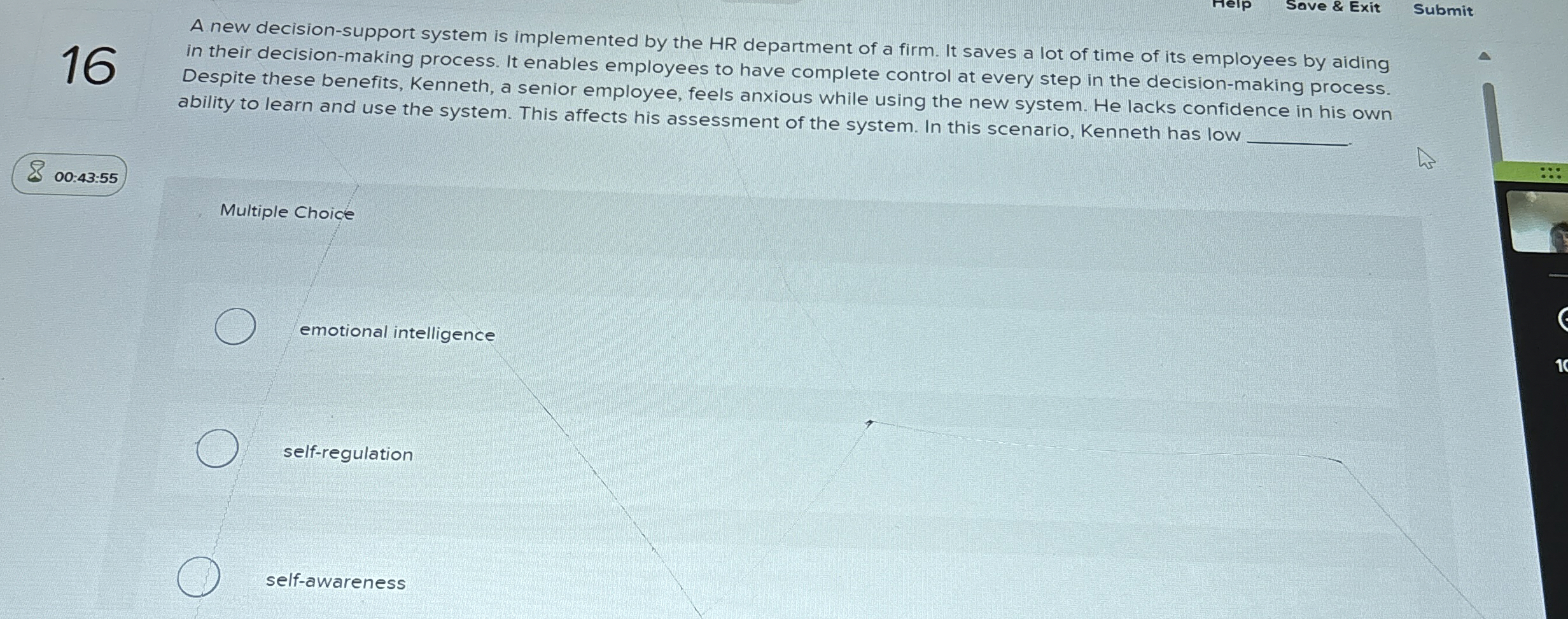  Save & Exit Submit 16 A new decision-support system is implemented