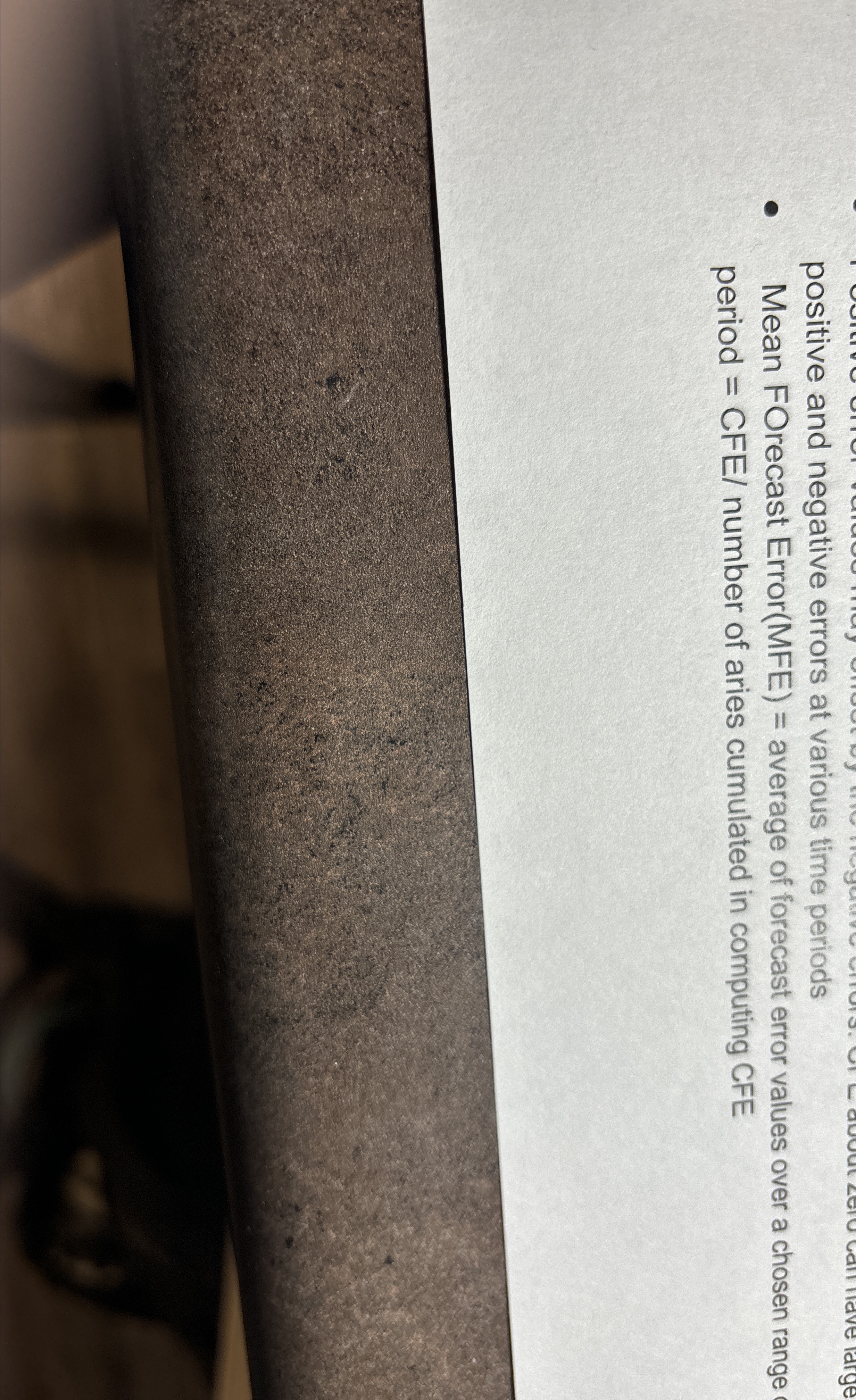  positive and negative errors at various time periods , Mean FOrecast