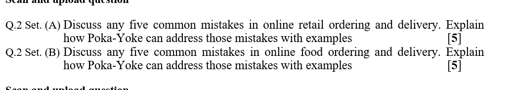  Q.2 Set. (A) Discuss any five common mistakes in online retail