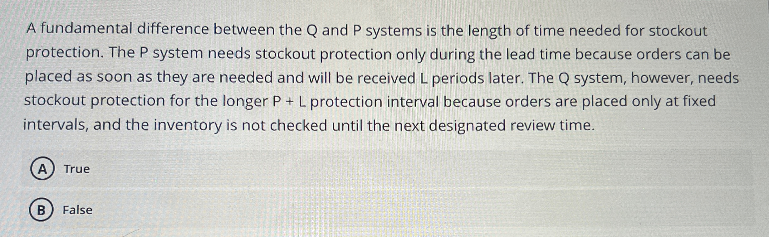  A fundamental difference between the Q and P systems is the