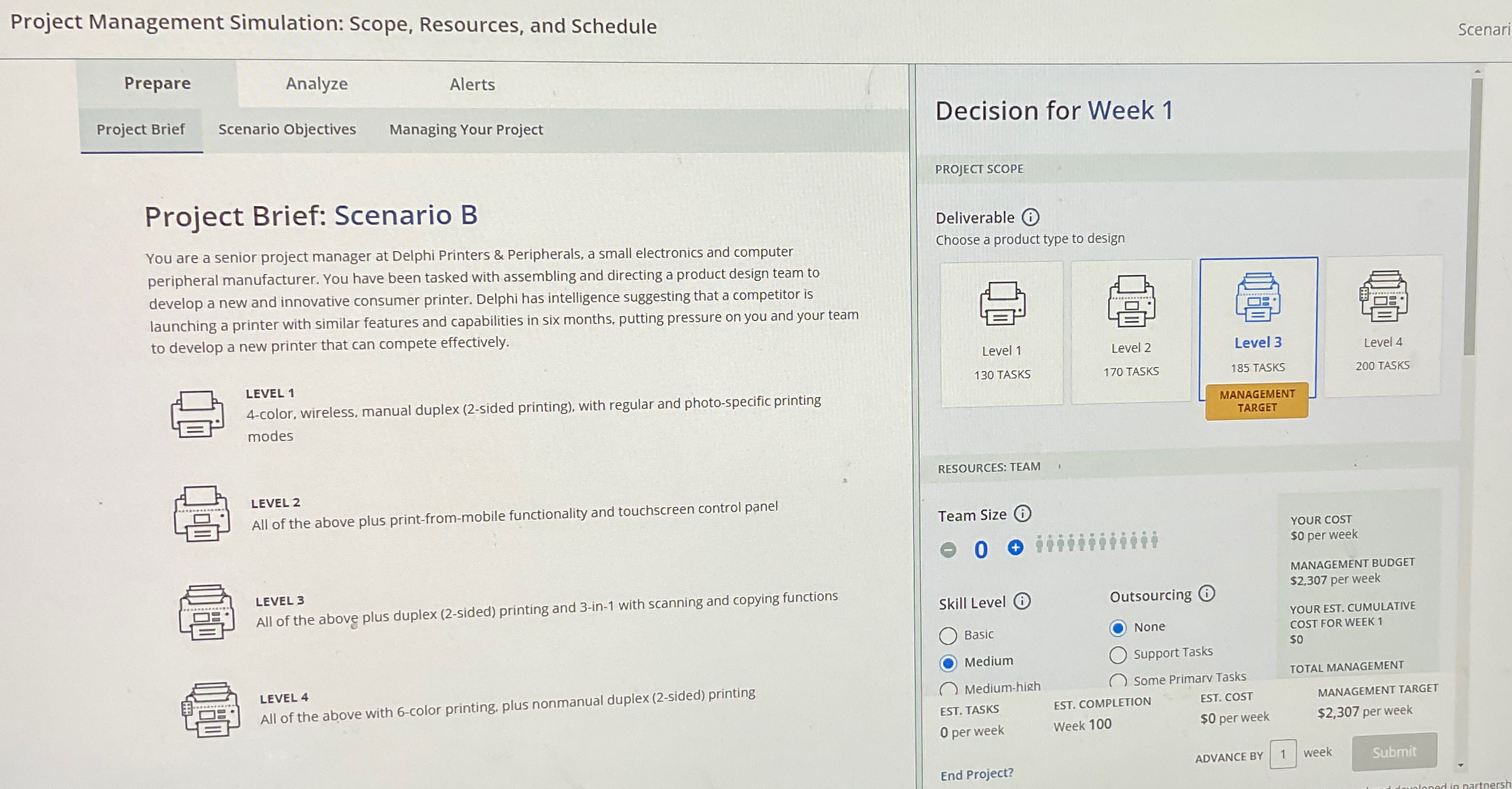  Project Management Simulation: Scope, Resources, and Schedule Scenari 