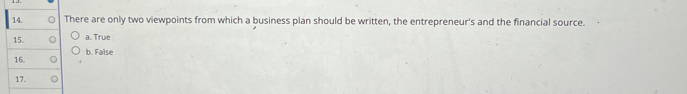  There are only two viewpoints from which a business plan should