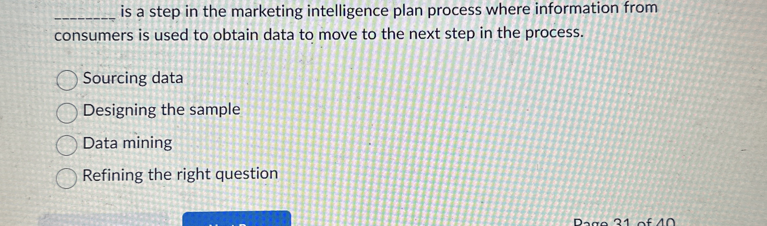  is a step in the marketing intelligence plan process where information