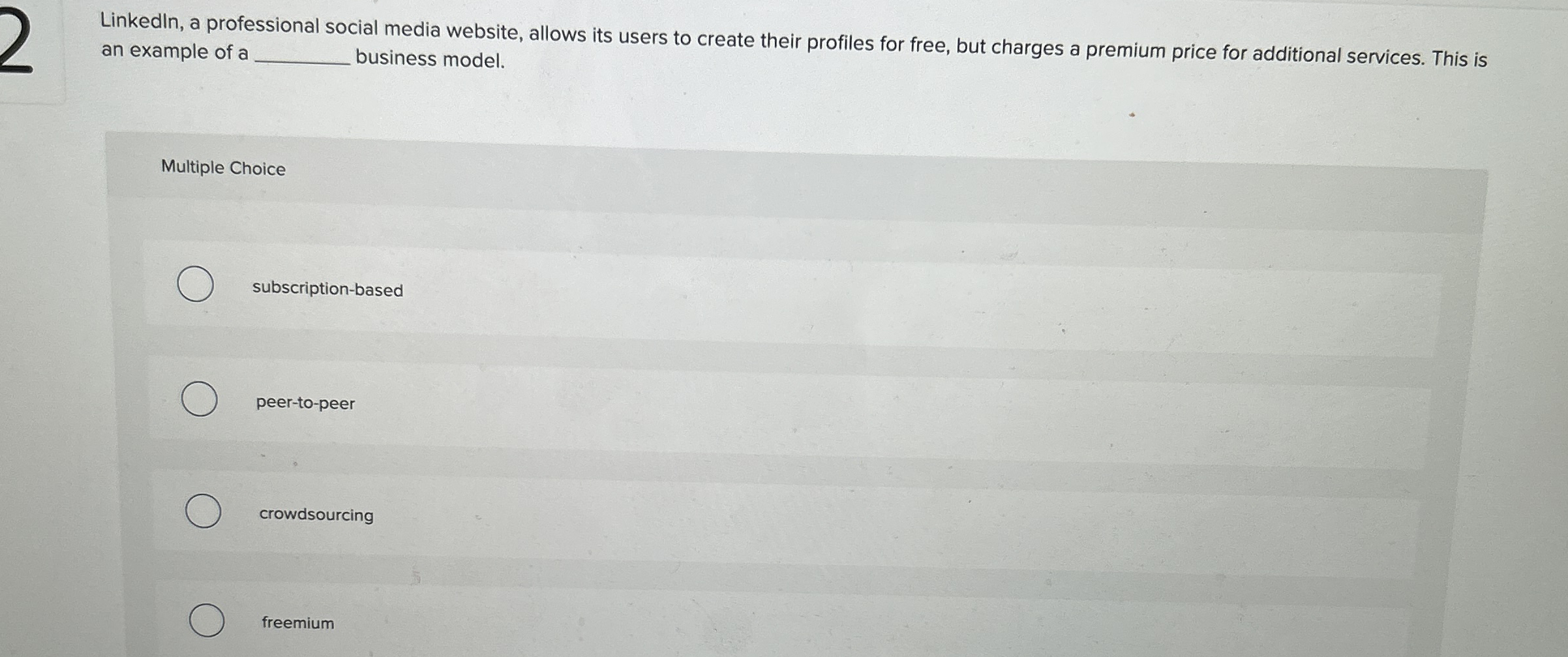  Linkedln, a professional social media website, allows its users to create