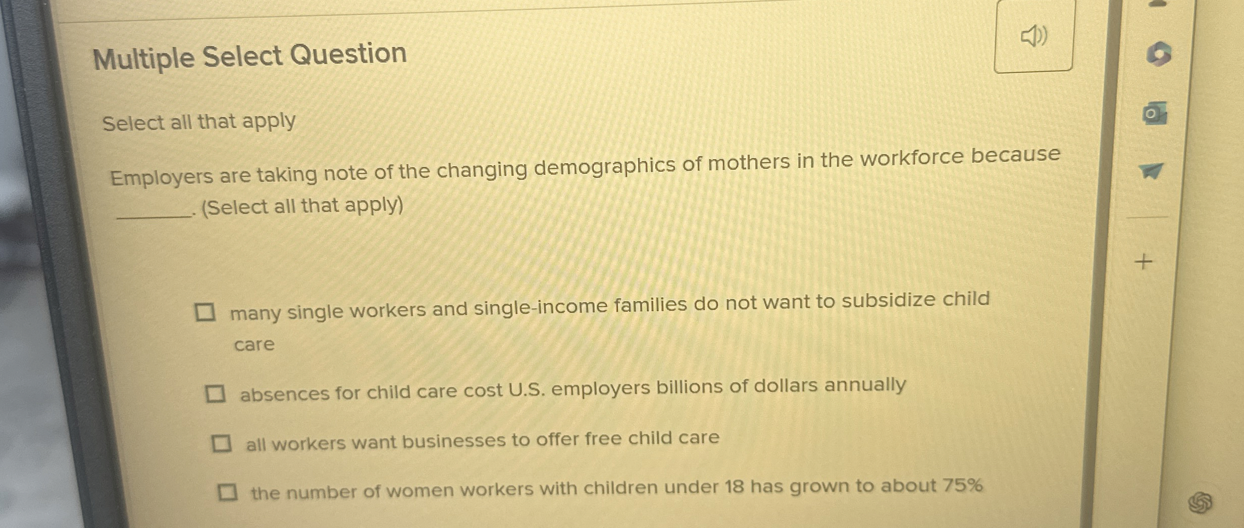  Multiple Select Question Select all that apply Employers are taking note