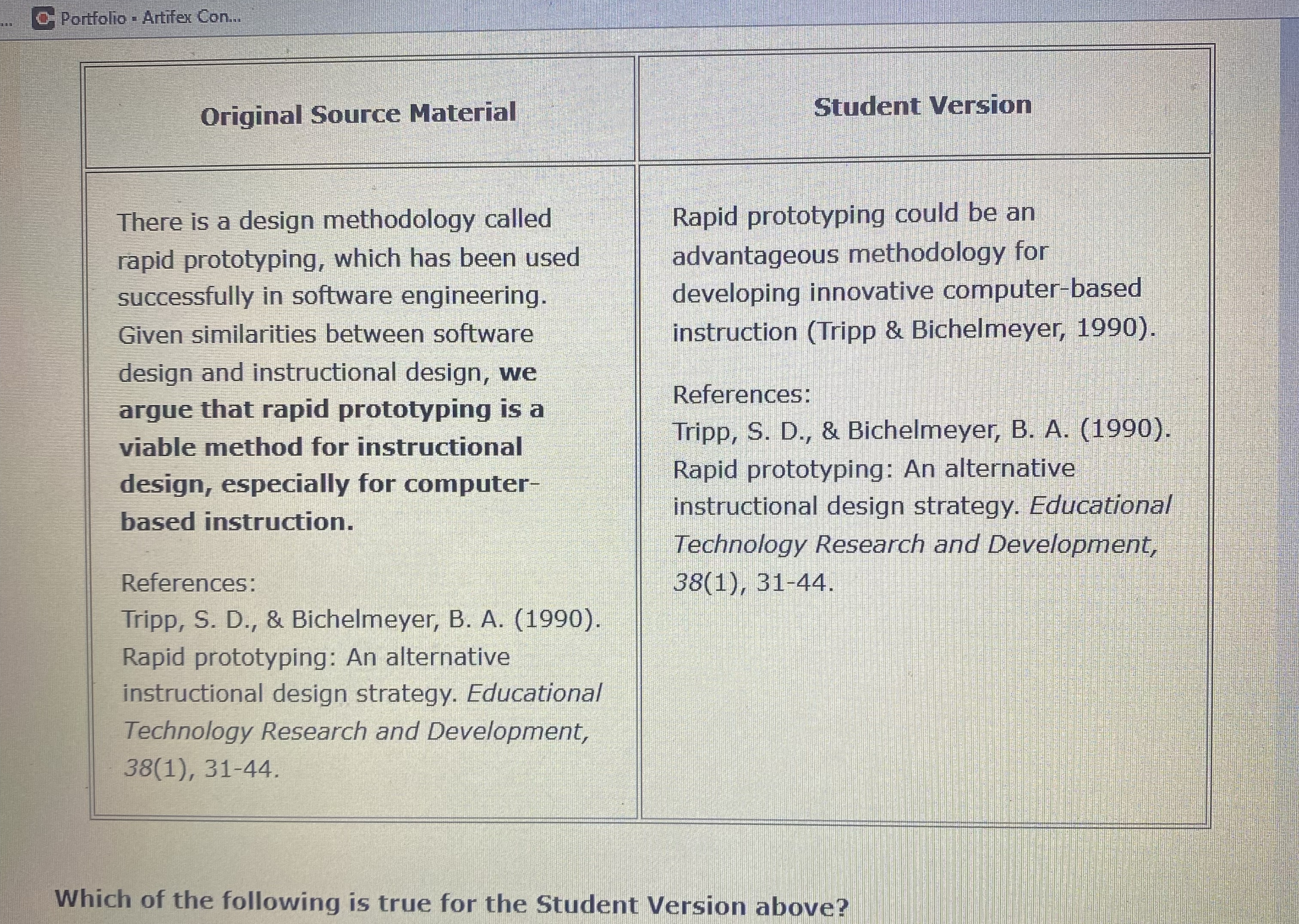  Portfolio = Artifex Con... Original Source Material Student Version There is