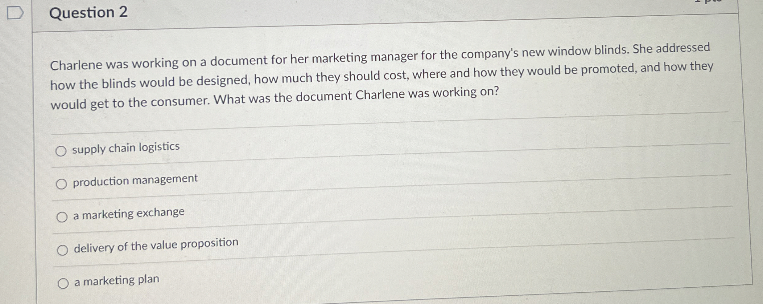  Question 2 Charlene was working on a document for her marketing