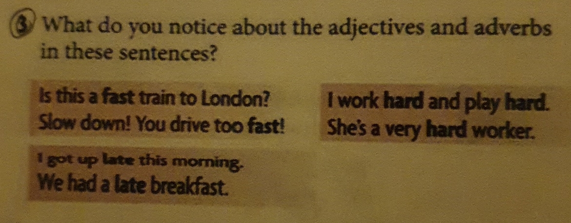  (3) What do you notice about the adjectives and adverbs in