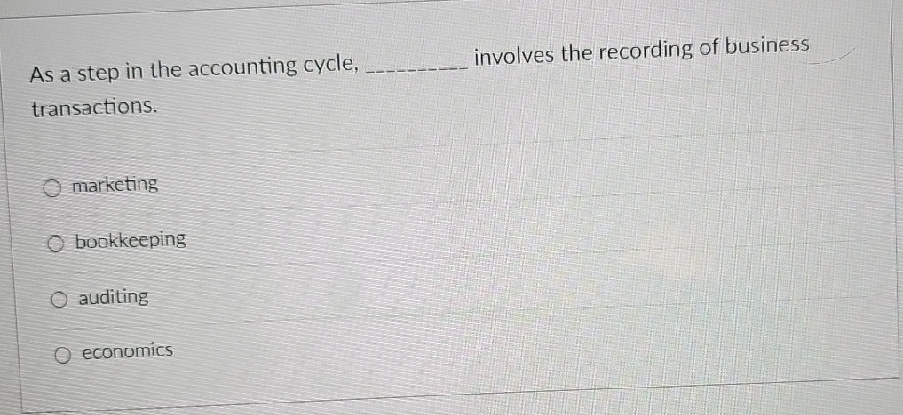  As a step in the accounting cycle, q, involves the recording