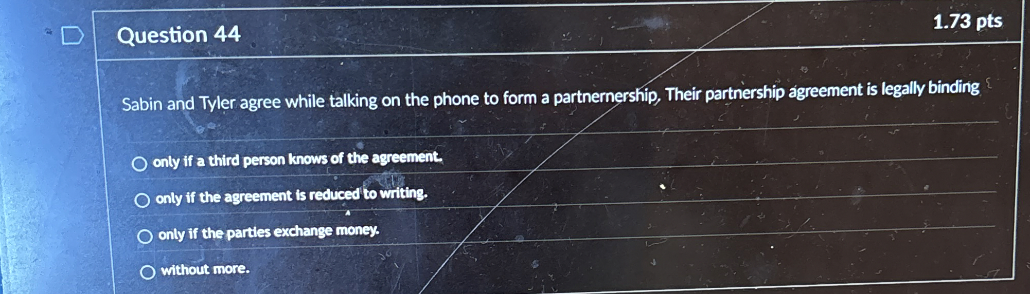  Question 44 Sabin and Tyler agree while talking on the phone