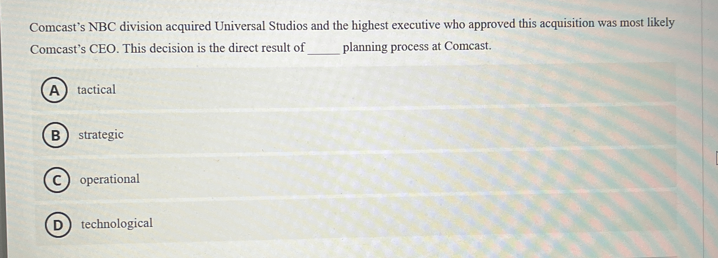  Comcast's NBC division acquired Universal Studios and the highest executive who