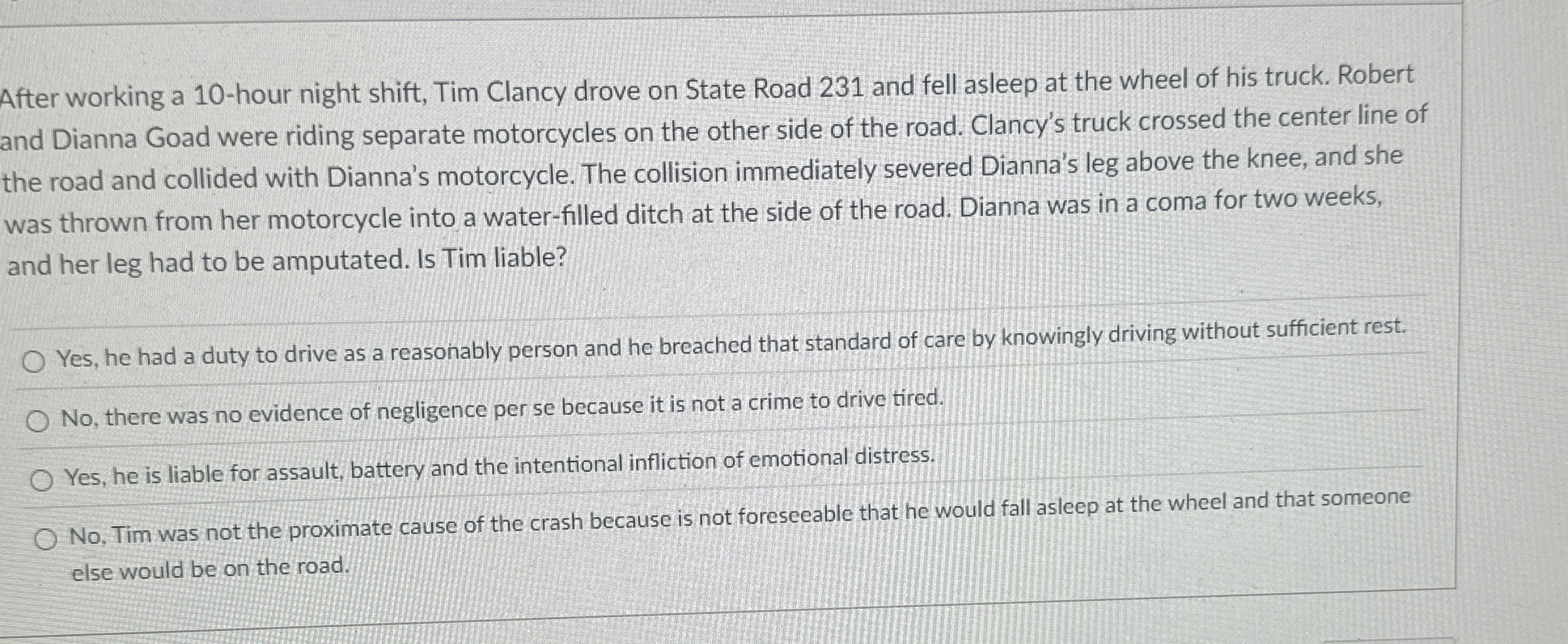  After working a 10-hour night shift, Tim Clancy drove on State