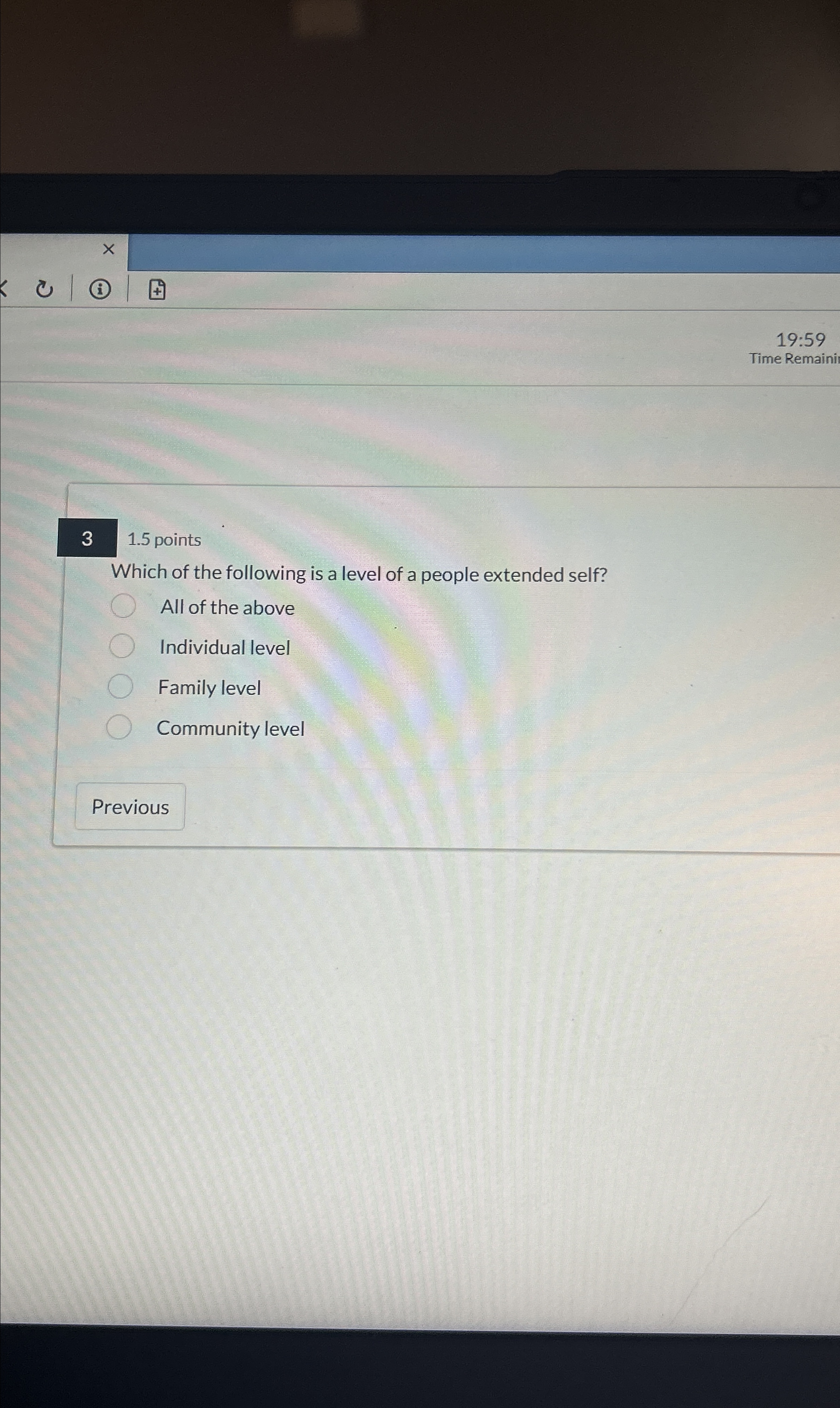  19:59 Time Remaini 31.5 points Which of the following is a