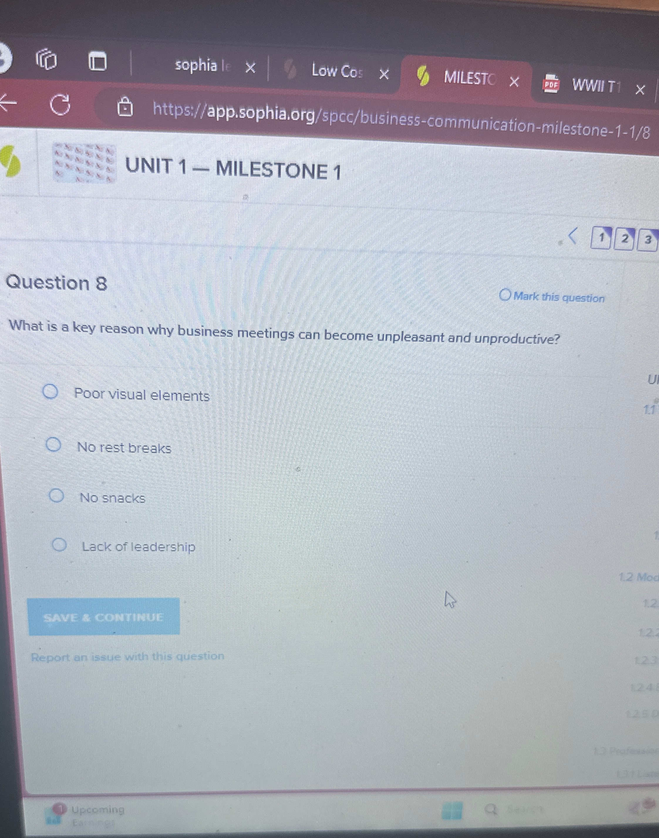  sopha le Low Cos Whtps://app.sophia.org/spc +1.10 UNIT 1- MILESTONE 1 1
