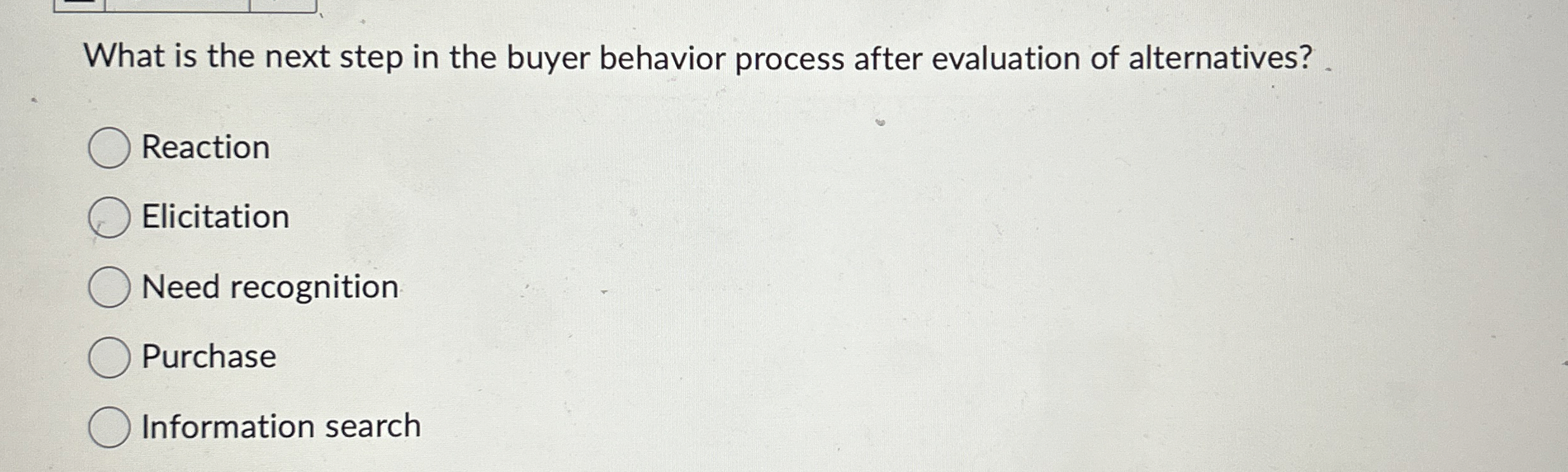  What is the next step in the buyer behavior process after