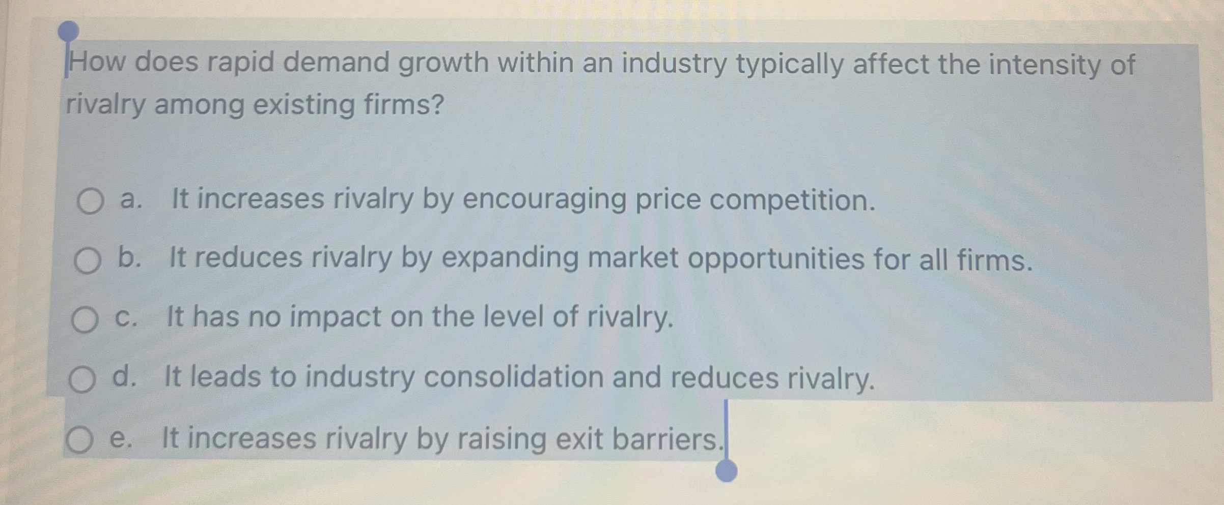  How does rapid demand growth within an industry typically affect the
