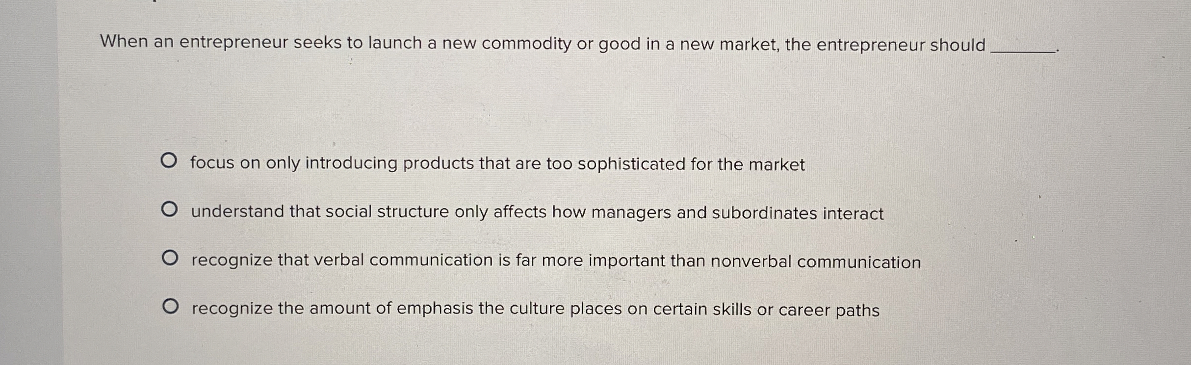  When an entrepreneur seeks to launch a new commodity or good