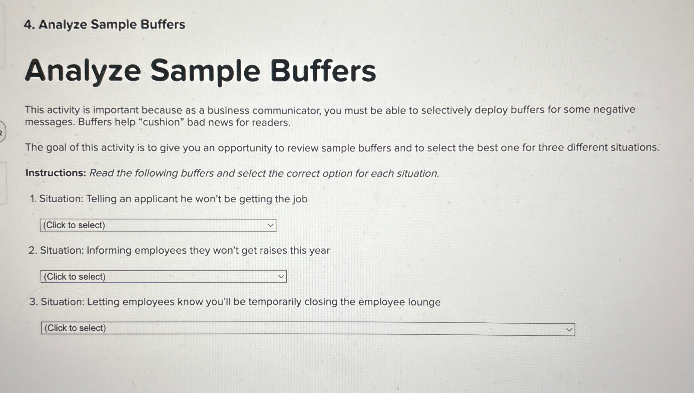  Analyze Sample Buffers Analyze Sample Buffers This activity is important because