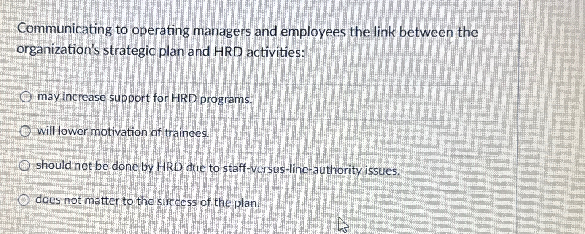  Communicating to operating managers and employees the link between the organization's