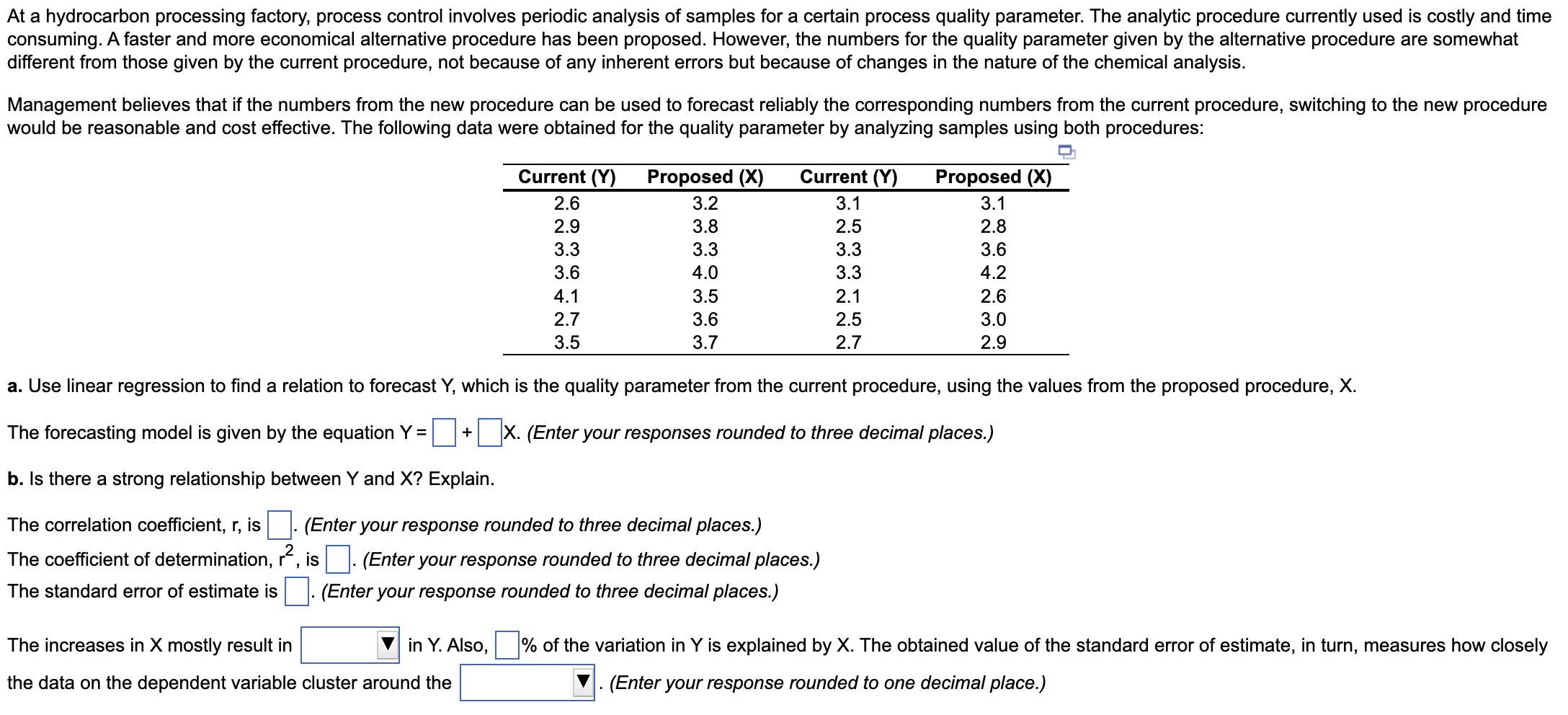 At a hydrocarbon processing factory, process control involves periodic analysis of