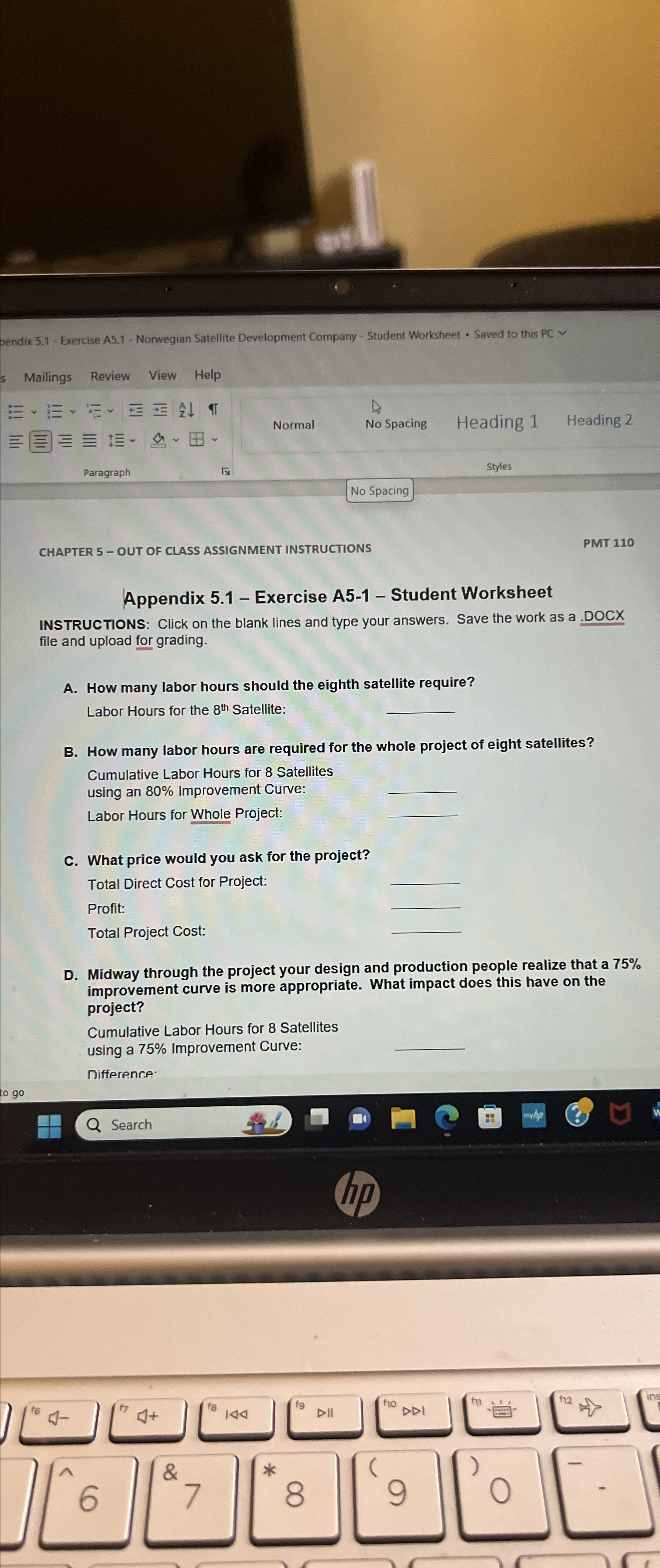  pendix 5.1- Exercise A5.1- Norwegian Satellite Development Company - Student Worksheet