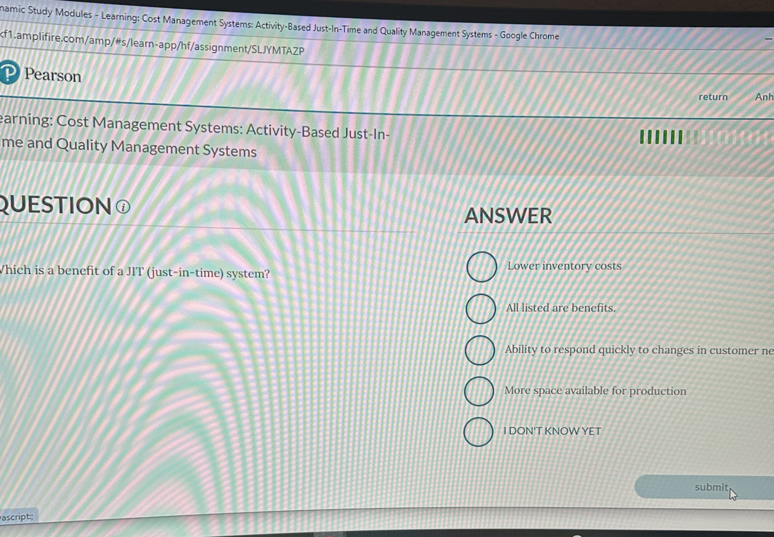  arning: Cost Management Systems: Activity-Based Just-In- me and Quality Management Systems
