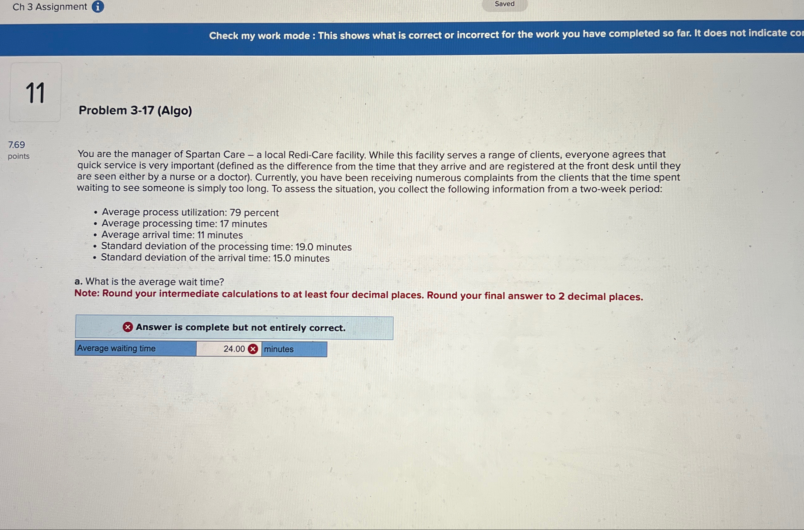  Ch 3 Assignment i Saved Check my work mode : This